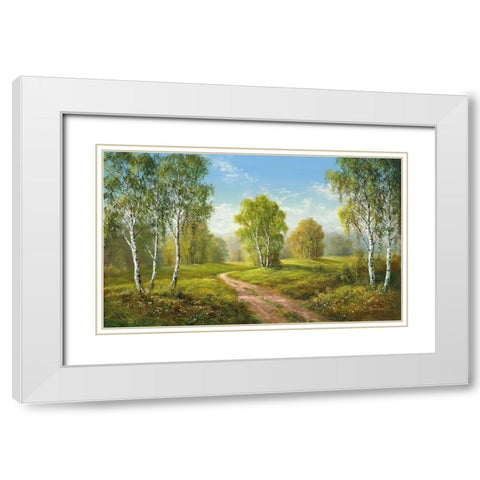 SUNNY AFTERNOON White Modern Wood Framed Art Print with Double Matting by Buchner, H.