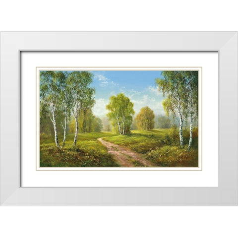 SUNNY AFTERNOON White Modern Wood Framed Art Print with Double Matting by Buchner, H.