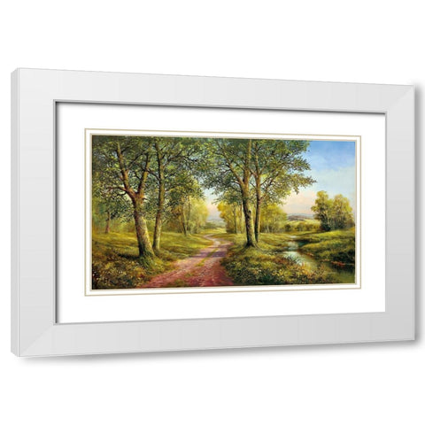 CASTLE WAY White Modern Wood Framed Art Print with Double Matting by Buchner, H.