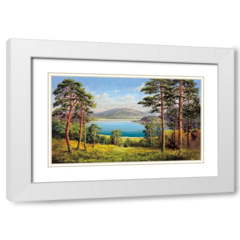 OTMUCHOW LAKE White Modern Wood Framed Art Print with Double Matting by Buchner, H.