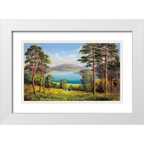 OTMUCHOW LAKE White Modern Wood Framed Art Print with Double Matting by Buchner, H.
