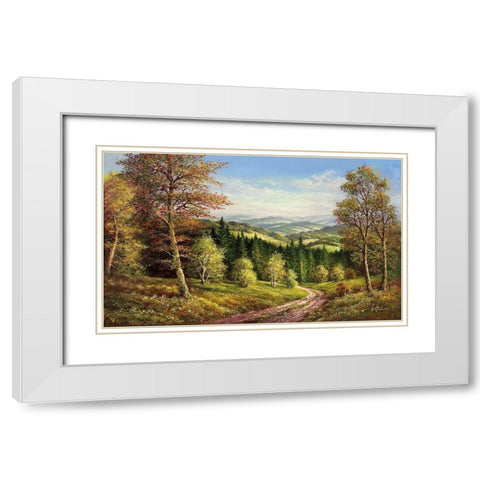 AUGUST SHADOWS White Modern Wood Framed Art Print with Double Matting by Glassl, Helmut