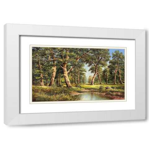 AFTER THE RAIN White Modern Wood Framed Art Print with Double Matting by Glassl, Helmut