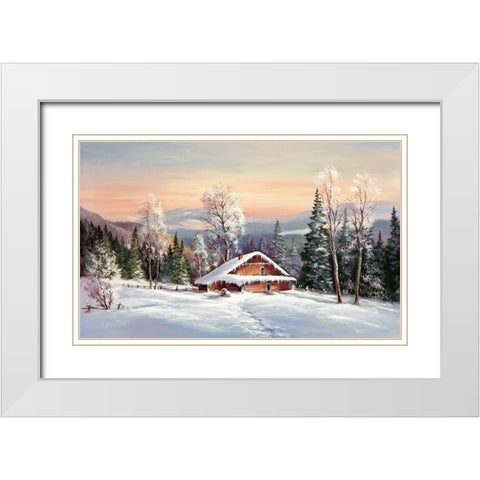 SIBERIAN WINTER White Modern Wood Framed Art Print with Double Matting by Glassl, Helmut