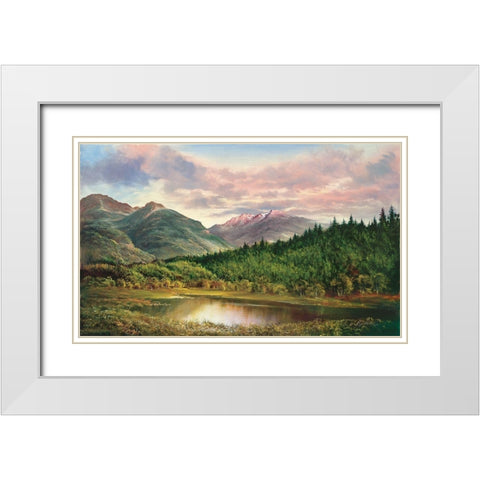 IDYLLIC VIEW White Modern Wood Framed Art Print with Double Matting by Glassl, Helmut