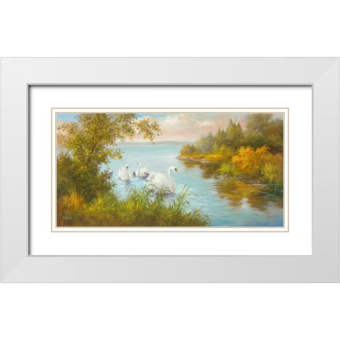 Early Morning Trip White Modern Wood Framed Art Print with Double Matting by Smith, B.