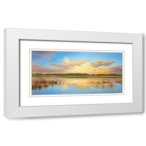 SUNSET IN SIBERIA White Modern Wood Framed Art Print with Double Matting by Smith, B.