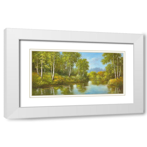 SECLUSION White Modern Wood Framed Art Print with Double Matting by Smith, B.