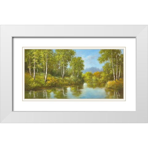 SECLUSION White Modern Wood Framed Art Print with Double Matting by Smith, B.