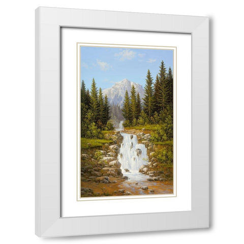 TATRA II White Modern Wood Framed Art Print with Double Matting by Slava