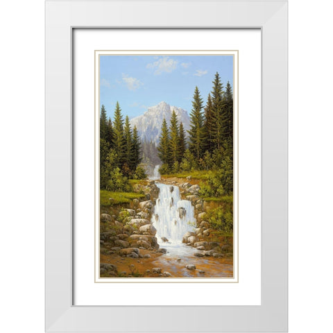 TATRA II White Modern Wood Framed Art Print with Double Matting by Slava