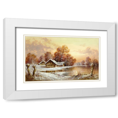 WINTER IN BELARUS II White Modern Wood Framed Art Print with Double Matting by Glassl, Helmut