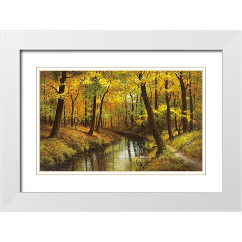 REFLECTIONS OF SUMMER White Modern Wood Framed Art Print with Double Matting by Weber, Max