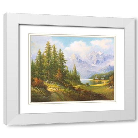 VALLEY SALZKAMMERGUT White Modern Wood Framed Art Print with Double Matting by Weber, Max