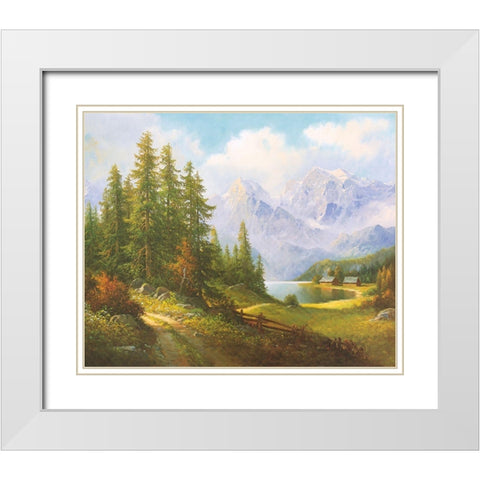 VALLEY SALZKAMMERGUT White Modern Wood Framed Art Print with Double Matting by Weber, Max