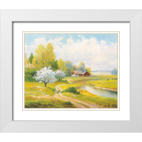 SEASONS White Modern Wood Framed Art Print with Double Matting by Weber, Max
