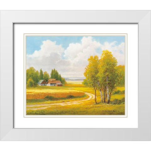 SEASONS White Modern Wood Framed Art Print with Double Matting by Weber, Max
