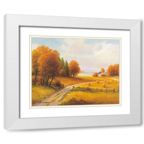 SEASONS White Modern Wood Framed Art Print with Double Matting by Weber, Max
