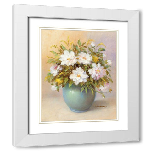 WHITE BOUQUET White Modern Wood Framed Art Print with Double Matting by Weber, Max