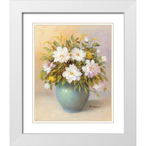 WHITE BOUQUET White Modern Wood Framed Art Print with Double Matting by Weber, Max