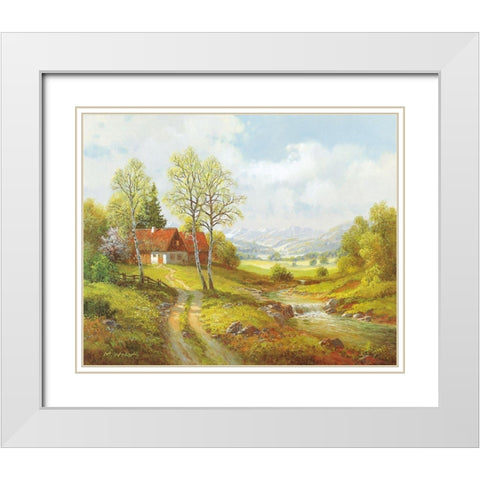 SEASONS White Modern Wood Framed Art Print with Double Matting by Weber, Max