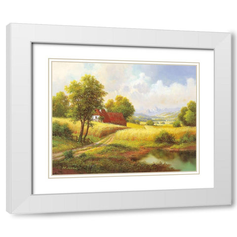 SEASONS White Modern Wood Framed Art Print with Double Matting by Weber, Max
