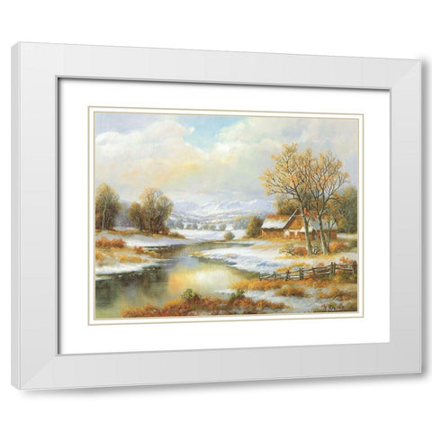 SEASONS White Modern Wood Framed Art Print with Double Matting by Weber, Max