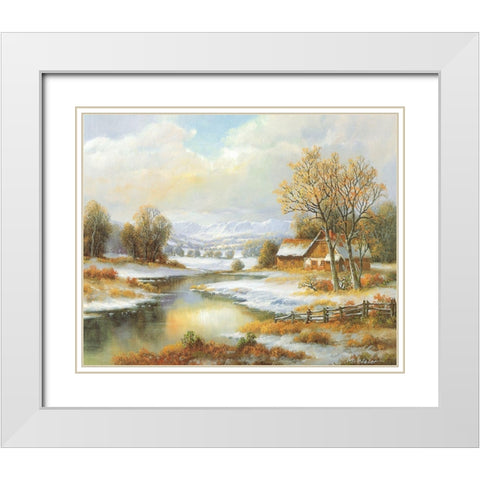 SEASONS White Modern Wood Framed Art Print with Double Matting by Weber, Max