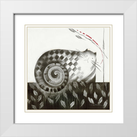 ARCHIE White Modern Wood Framed Art Print with Double Matting by Robertson, Marilyn