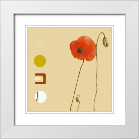 Poppy White Modern Wood Framed Art Print with Double Matting by Gore, Ally-Reader, Robert