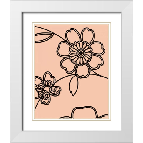 Accord IV White Modern Wood Framed Art Print with Double Matting by Design Show