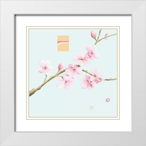 Pink Cherry II White Modern Wood Framed Art Print with Double Matting by Gore, Ally-Reader, Robert