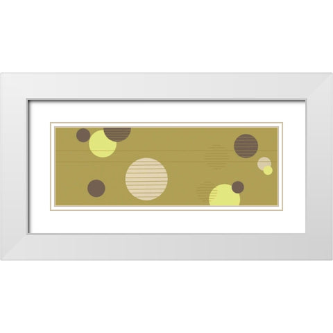 Cosmic Orbs II White Modern Wood Framed Art Print with Double Matting by Design Show