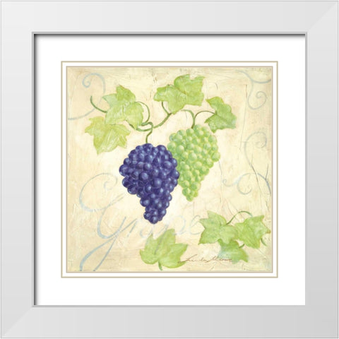 Grape White Modern Wood Framed Art Print with Double Matting by Moore, Linda