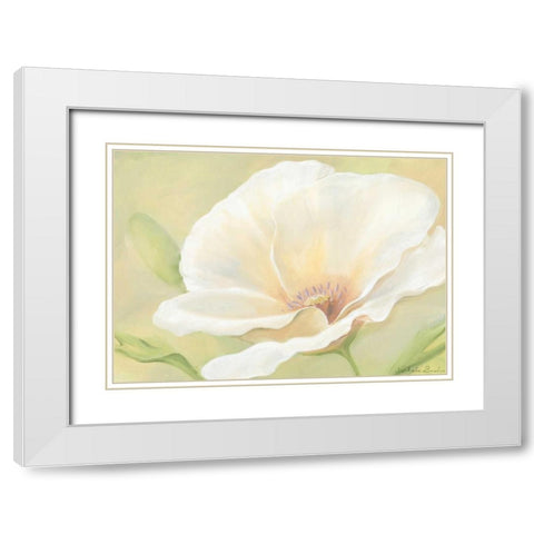 White flower I White Modern Wood Framed Art Print with Double Matting by Boucher, Nathalie