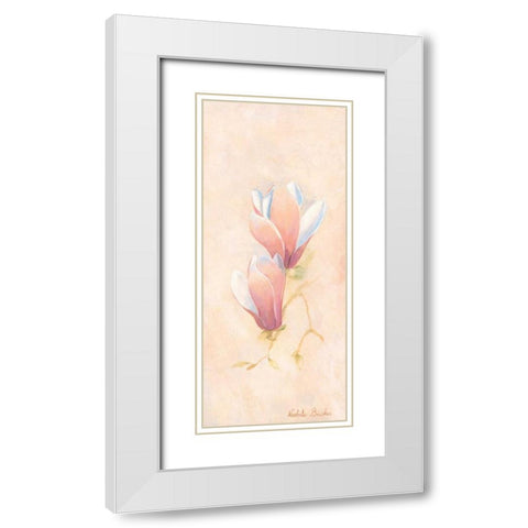 Magnolia 1-3 White Modern Wood Framed Art Print with Double Matting by Boucher, Nathalie