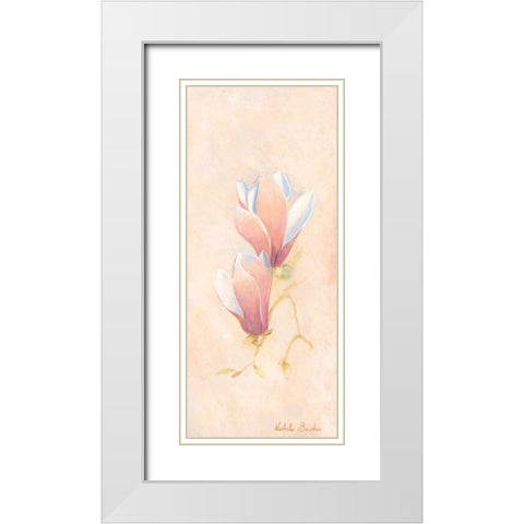 Magnolia 1-3 White Modern Wood Framed Art Print with Double Matting by Boucher, Nathalie