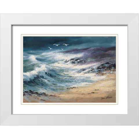 At the sea II White Modern Wood Framed Art Print with Double Matting by Withaar, Reint