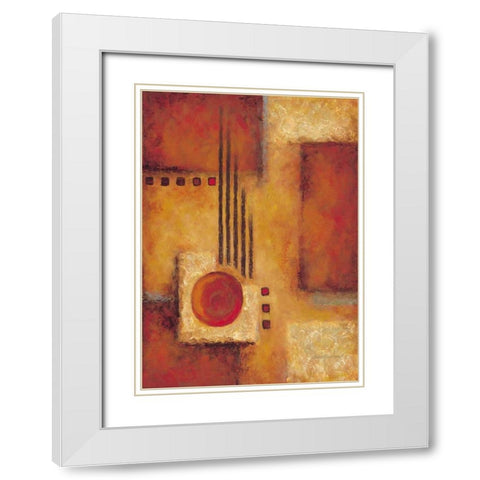 Orange I White Modern Wood Framed Art Print with Double Matting by Kaufman, Judy