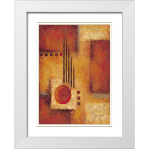 Orange I White Modern Wood Framed Art Print with Double Matting by Kaufman, Judy
