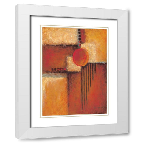 Orange II White Modern Wood Framed Art Print with Double Matting by Kaufman, Judy