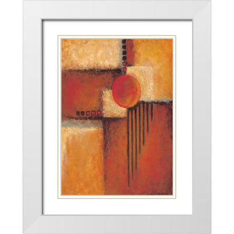 Orange II White Modern Wood Framed Art Print with Double Matting by Kaufman, Judy