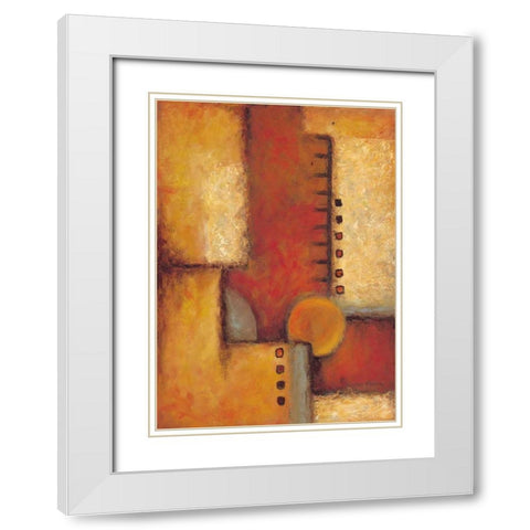 Orange III White Modern Wood Framed Art Print with Double Matting by Kaufman, Judy