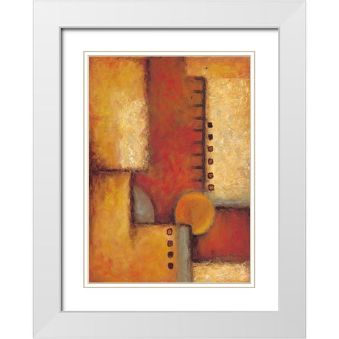 Orange III White Modern Wood Framed Art Print with Double Matting by Kaufman, Judy
