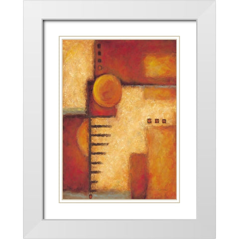Orange IV White Modern Wood Framed Art Print with Double Matting by Kaufman, Judy