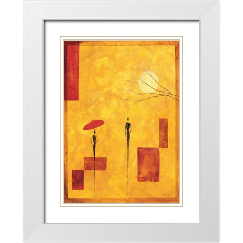 Umbrella IV White Modern Wood Framed Art Print with Double Matting by Renee