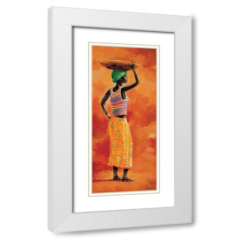 African beauty 1-3 White Modern Wood Framed Art Print with Double Matting by Renee