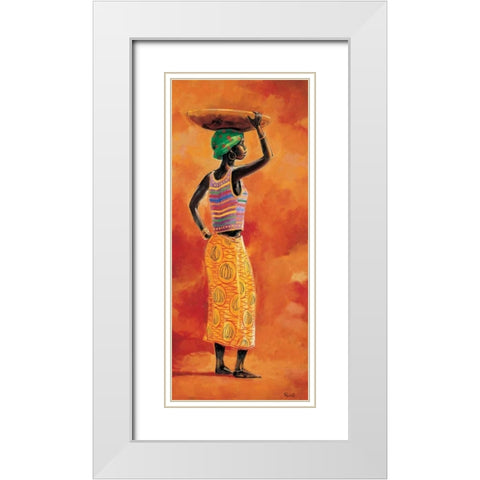 African beauty 1-3 White Modern Wood Framed Art Print with Double Matting by Renee