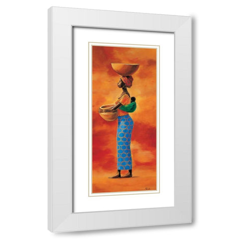 African beauty 3-3 White Modern Wood Framed Art Print with Double Matting by Renee