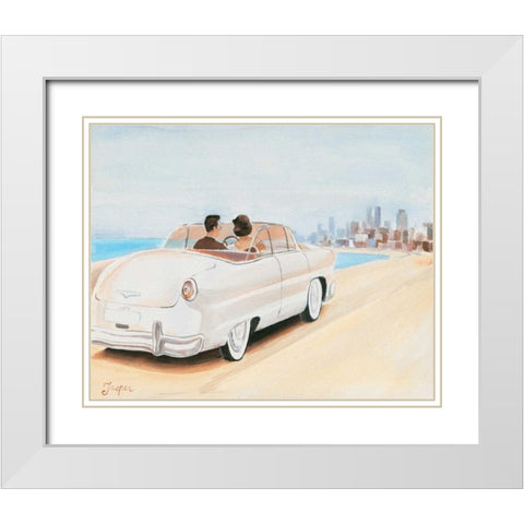 Pastel car I White Modern Wood Framed Art Print with Double Matting by Jasper